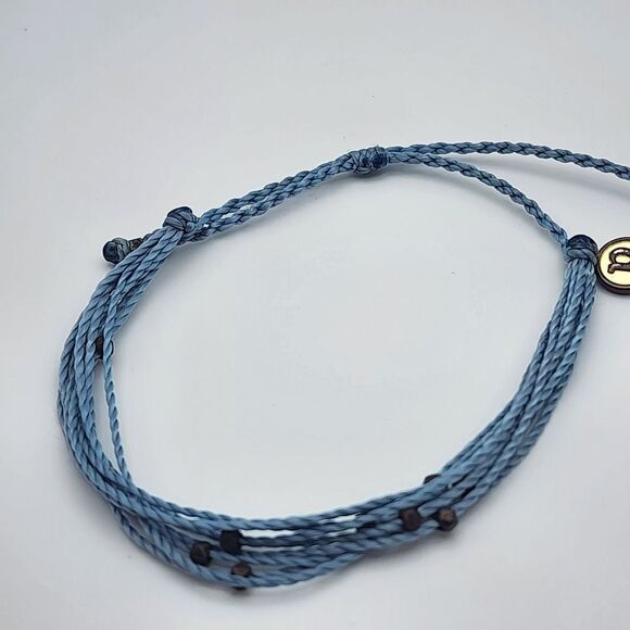 Pura Vida Blue & Gray Beaded Adjustable Cord Bracelet - Picture 2 of 3
